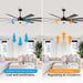 84 in. Black Huge Ceiling Fan with Light, Reversible Fan for Summer Winter, Modern Ceiling Fan for Living Room Restaurant Home Commercial-6-ErisView