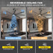 84 in. Huge Ceiling Fan, Black Industrial Remote Control Ceiling Fan and Light, Quiet Small Ceiling Fan for Living Room Bedroom Shop Garage Patio-4-ErisView