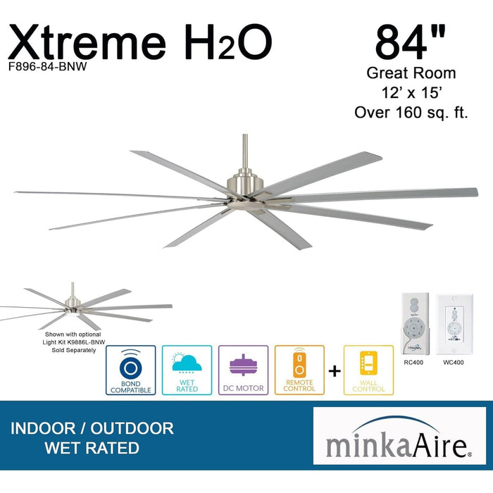 84 in. Huge Ceiling Fan, Brushed Nickel Ceiling Fan with Silver Blades, Outdoor Ceiling Fans without Lights-2-ErisView