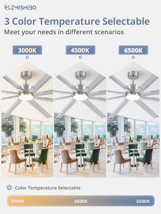 84 in. Huge Ceiling Fan, Industrial Ceiling Fans with Remote, Indoor Outdoor Ceiling Fans for Patio Garage Porch, Exterior Ceiling Fans-3-ErisView