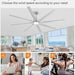 84 in. Huge Ceiling Fan, Industrial Ceiling Fans with Remote, Indoor Outdoor Ceiling Fans for Patio Garage Porch, Exterior Ceiling Fans-5-ErisView