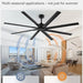 84 in. Huge Ceiling Fan, Industrial Reversible DC Ceiling Fan with Remote Control, Black Commercial Ceiling Fans for Porch Garage Shop-3-ErisView