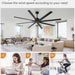 84 in. Huge Ceiling Fan, Industrial Reversible DC Ceiling Fan with Remote Control, Black Commercial Ceiling Fans for Porch Garage Shop-5-ErisView