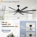 84 in. Huge Ceiling Fan, Industrial Reversible DC Ceiling Fan with Remote Control, Black Commercial Ceiling Fans for Porch Garage Shop-6-ErisView