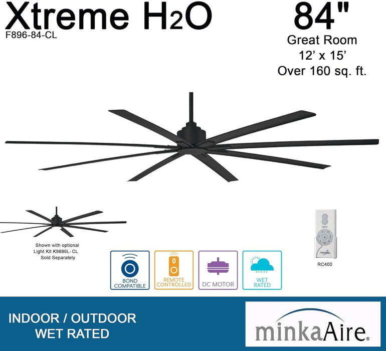 84 in. Huge Ceiling Fan, Outdoor Ceiling Fans, Elegant Ceiling Fans, Black Outdoor Ceiling Fans without Lights, Exterior Ceiling Fans-4-ErisView