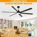 84 in. Huge Ceiling Fan, Smart Industrial Remote Ceiling Fan with Light, Big Outdoor Ceiling Fans for Patio, Indoor Black Ceiling Fan for Living Rooms-3-ErisView