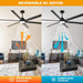84 in. Huge Ceiling Fan, Smart Industrial Remote Ceiling Fan with Light, Big Outdoor Ceiling Fans for Patio, Indoor Black Ceiling Fan for Living Rooms-5-ErisView