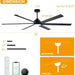 84 in. Huge Ceiling Fan, Smart Industrial Remote Ceiling Fan with Light, Big Outdoor Ceiling Fans for Patio, Indoor Black Ceiling Fan for Living Rooms-6-ErisView