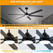 84 in. Huge Ceiling Fan, Smart Industrial Remote Ceiling Fan with Light, Big Outdoor Ceiling Fans for Patio, Indoor Black Ceiling Fan for Living Rooms-7-ErisView