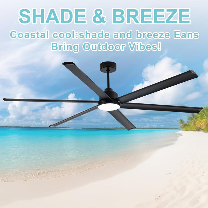 84 in. Huge Ceiling Fan, Smart Industrial Remote Ceiling Fan with Light, Big Outdoor Ceiling Fans for Patio, Indoor Black Ceiling Fan for Living Rooms-8-ErisView