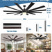 84 in. Huge Ceiling Fan with Light and Remote, Large Indoor Outdoor Ceiling Fan, Reversible Dimmable Ceiling Fan for Living Room Bedroom-6-ErisView
