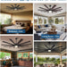 84 in. Huge Ceiling Fan with Light and Remote, Large Indoor Outdoor Ceiling Fan, Reversible Dimmable Ceiling Fan for Living Room Bedroom-8-ErisView