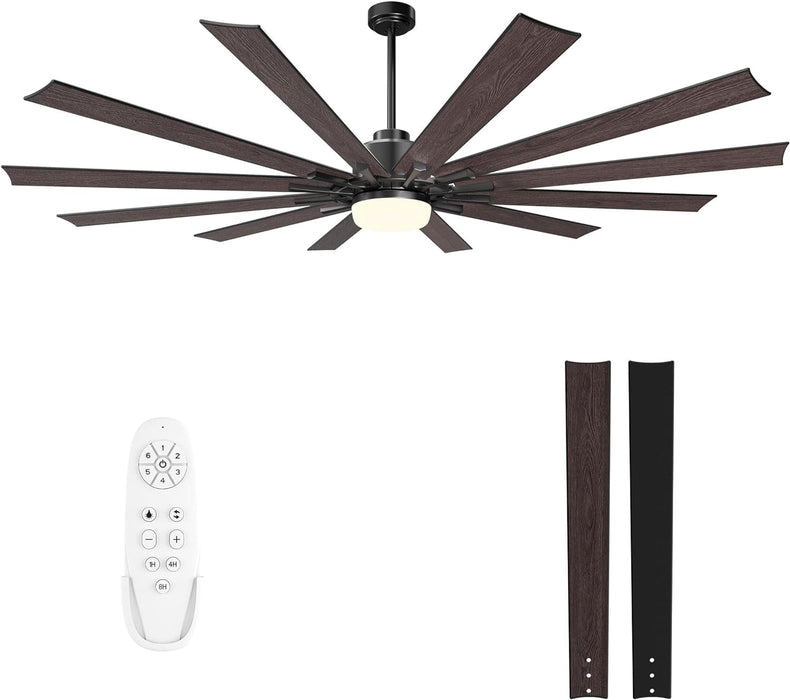 84 in. Huge Ceiling Fan with Light and Remote, Large Indoor Outdoor Ceiling Fan, Reversible Dimmable Ceiling Fan for Living Room Bedroom-9-ErisView