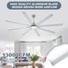 84 in. Industrial Reversible Ceiling Fan, Remote Ceiling Fan with Light and Control, Big Indoor Outdoor Ceiling Fans-2-ErisView