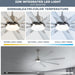 84 in. Industrial Reversible Ceiling Fan, Remote Ceiling Fan with Light and Control, Big Indoor Outdoor Ceiling Fans-5-ErisView