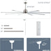 84 in. Industrial Reversible Ceiling Fan, Remote Ceiling Fan with Light and Control, Big Indoor Outdoor Ceiling Fans-6-ErisView