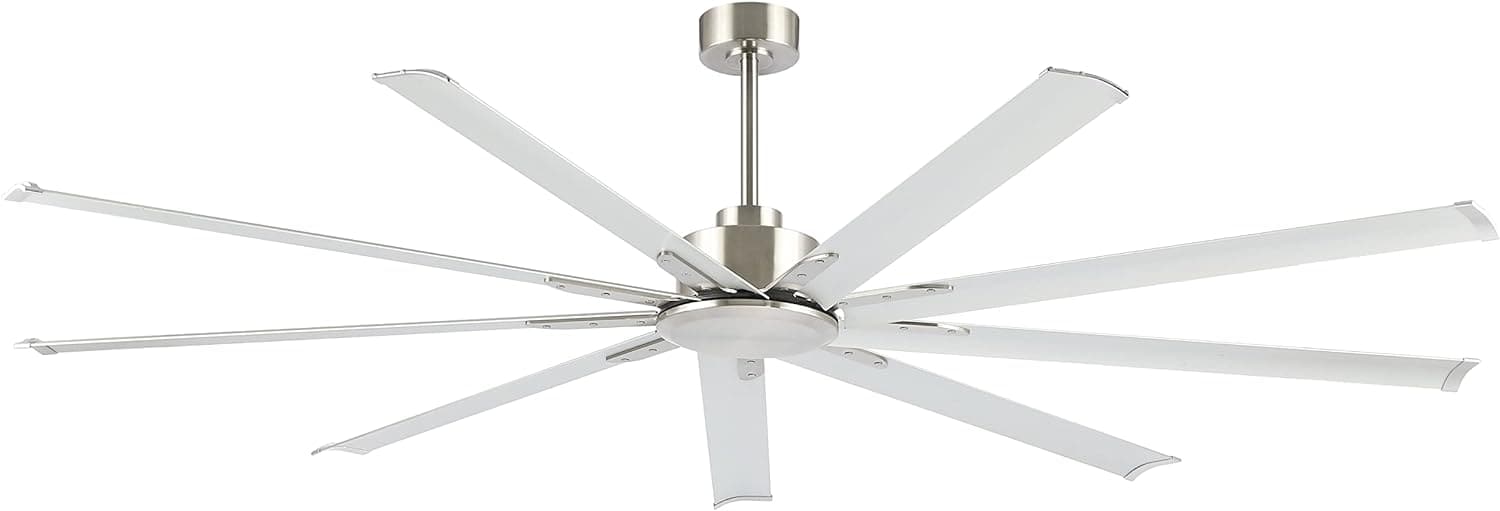 84 in. White Huge Ceiling Fan NO Light with Remote Control, Industrial Commercial Ceiling Fan with Aluminum Blades, Living Room Warehouse Ceiling Fans-10-ErisView