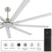 84 in. White Huge Ceiling Fan NO Light with Remote Control, Industrial Commercial Ceiling Fan with Aluminum Blades, Living Room Warehouse Ceiling Fans-11-ErisView