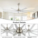 84 in. White Huge Ceiling Fan NO Light with Remote Control, Industrial Commercial Ceiling Fan with Aluminum Blades, Living Room Warehouse Ceiling Fans-14-ErisView