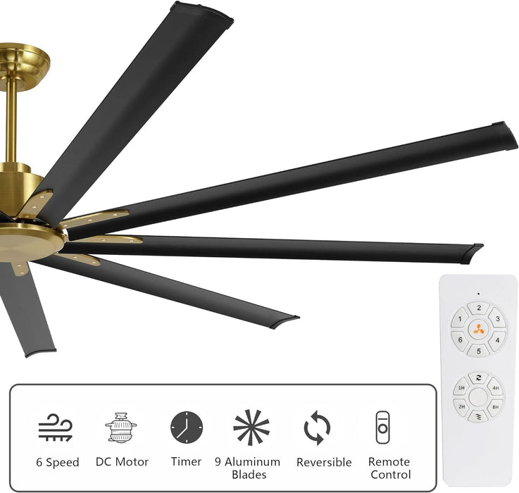 84 in. White Huge Ceiling Fan NO Light with Remote Control, Industrial Commercial Ceiling Fan with Aluminum Blades, Living Room Warehouse Ceiling Fans-20-ErisView