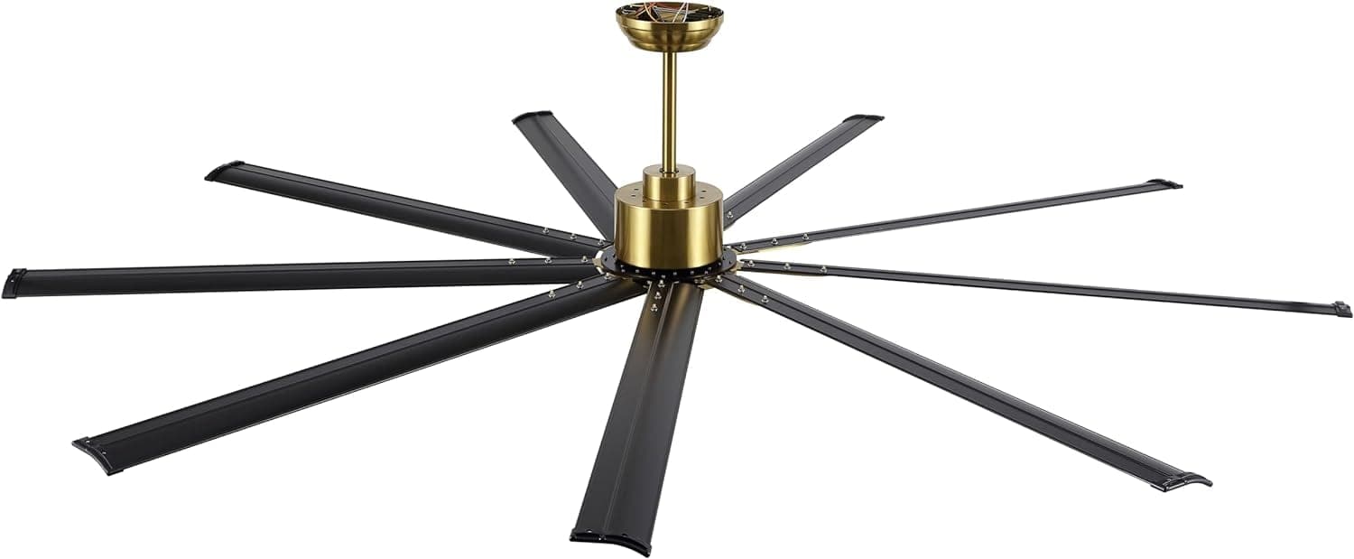84 in. White Huge Ceiling Fan NO Light with Remote Control, Industrial Commercial Ceiling Fan with Aluminum Blades, Living Room Warehouse Ceiling Fans-23-ErisView