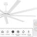 84 in. White Huge Ceiling Fan NO Light with Remote Control, Industrial Commercial Ceiling Fan with Aluminum Blades, Living Room Warehouse Ceiling Fans-2-ErisView