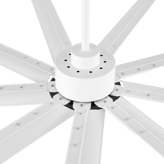 84 in. White Huge Ceiling Fan NO Light with Remote Control, Industrial Commercial Ceiling Fan with Aluminum Blades, Living Room Warehouse Ceiling Fans-8-ErisView