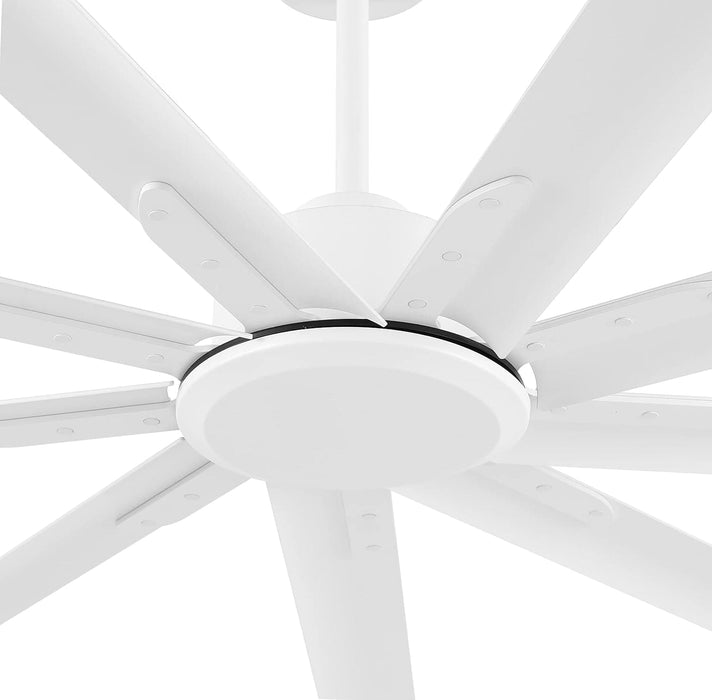 84 in. White Huge Ceiling Fan NO Light with Remote Control, Industrial Commercial Ceiling Fan with Aluminum Blades, Living Room Warehouse Ceiling Fans-9-ErisView