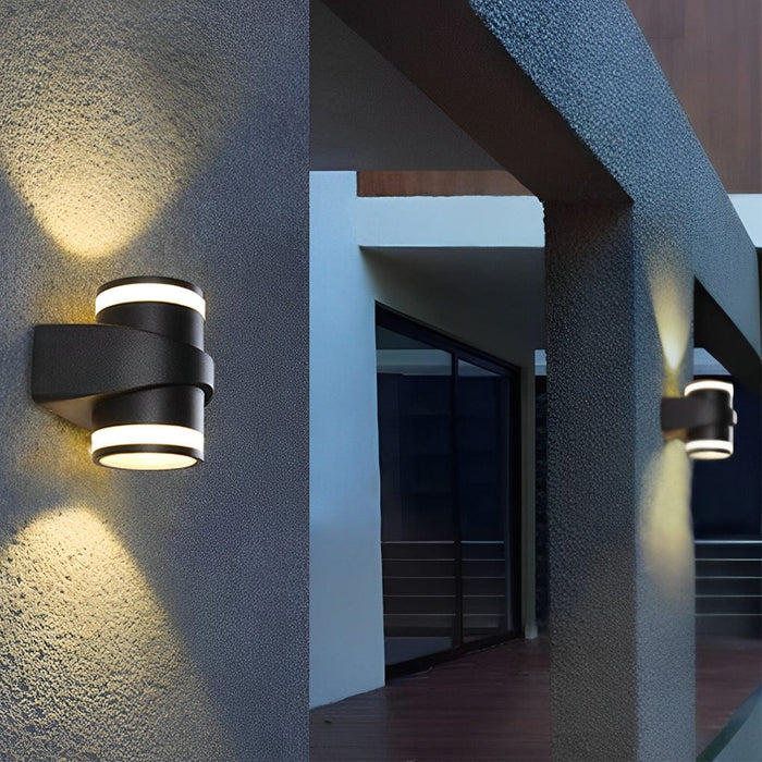 Round Up and Dawn Light LED Waterproof Black Outdoor Wall Washer Lights