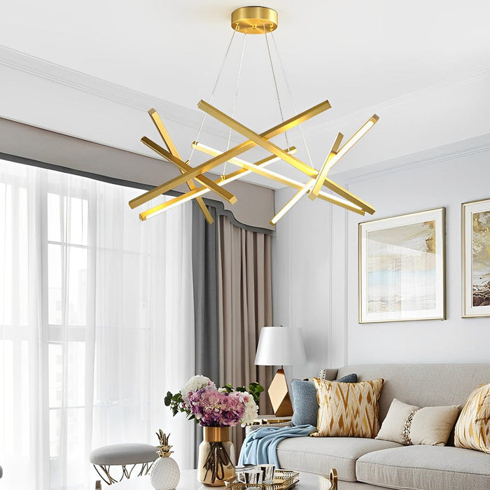 Modern LED Sputnik Stick Chandelier White Kitchen Dining Room Lighting