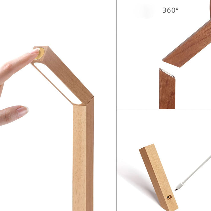 Minimalist Wood Stick Magnet Reading Desk Lamp Touch Control