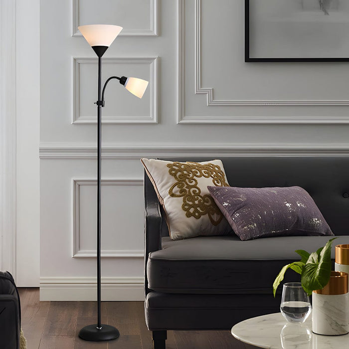 67'' Modern Torchiere Floor Lamp with Acrylic Shade 1/2-Light Reading Light