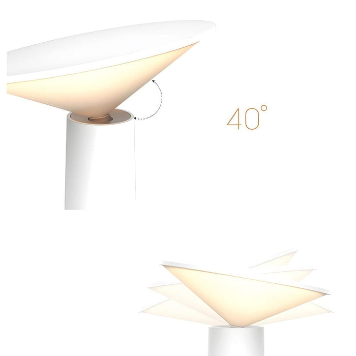 360 Rotatable Lighting LED Desk Lamp with USB Charging. White/Black