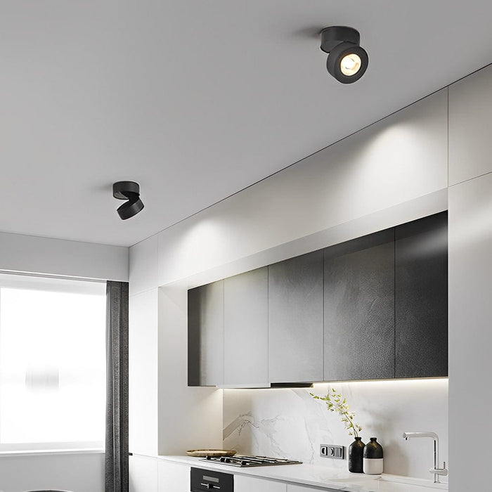 Round Foldable Adjustable LED Nordic Spotlight Flush Mount Ceiling Light