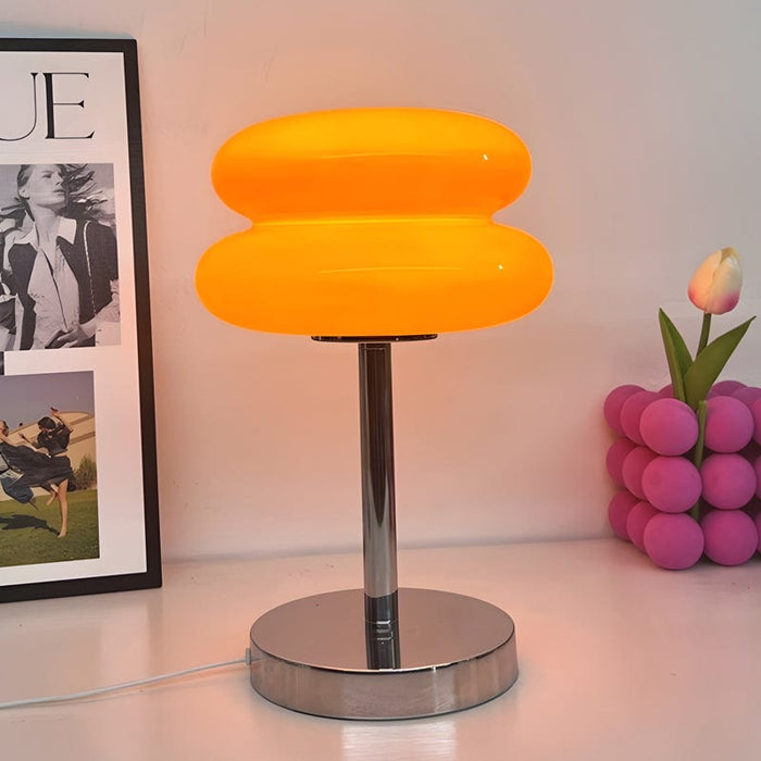 USB Thick Glass Burger Creative Warm Light Dimming Modern Table Lamp