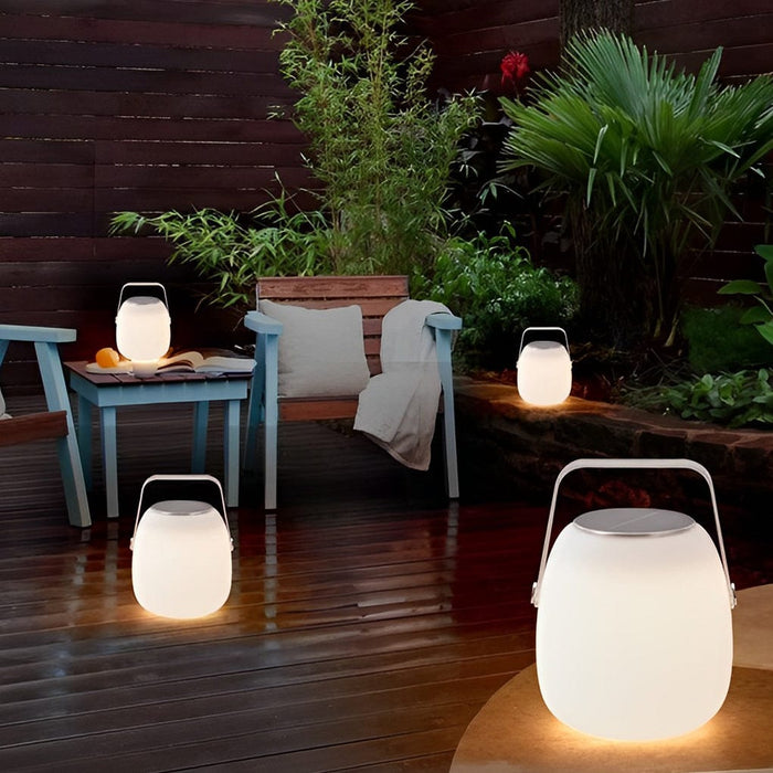 Portable Lantern Shaped Waterproof Chargable Solar Table Lamp with Remote