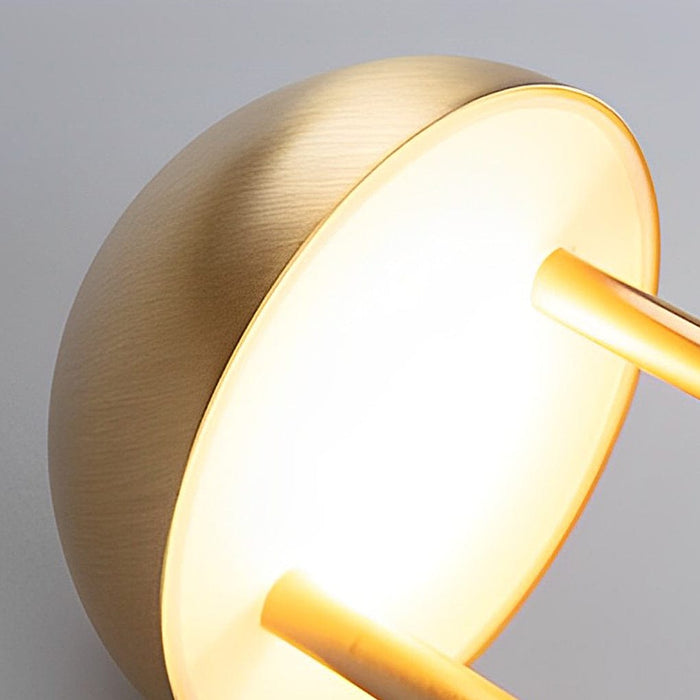 Electroplating Metal Golden Jingle Gesture Touch Dimming Table Lamp Rechargeable Night Light