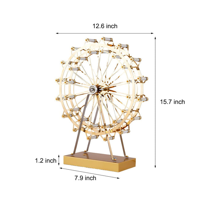 Iron Gold Ferris Wheel Table Lamp Integrated LED Touch Switch Desk Light