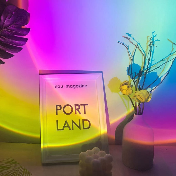 Flower Shaped Rainbow Color Sunset Lamp USB Projection Night Light