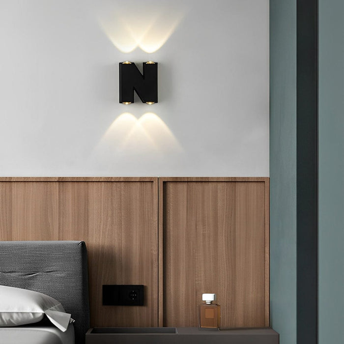 N/V/W Letters Creative Waterproof Modern LED Outdoor Wall Sconce Lighting