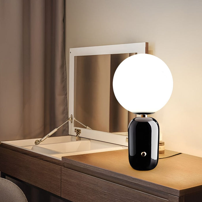 1-Light Hand Blown Glass Aballs Table Lamp Electroplate Nordic Bedside Light