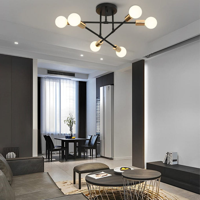Elegant 6-Light Flush Mount Light- E26/E27. 22'' Dia