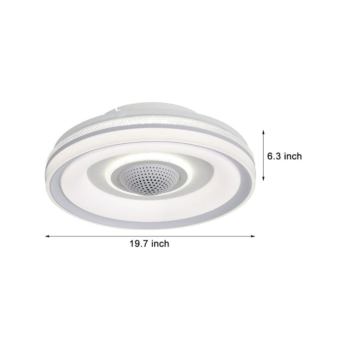 19.69-in Indoor Bladeless Smart Ceiling Fan with Remote and LED Light