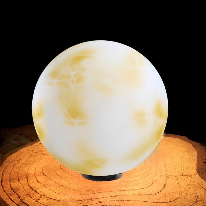 Waterproof LED Round Ball Moon Modern Solar Post Caps Lights with Remote