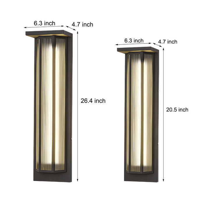 Vintage Rectangular Acrylic LED Outdoor Solar Wall Lights