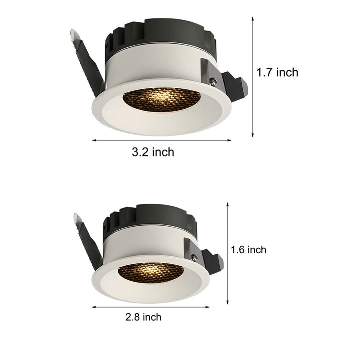 Honeycomb Nest Lens Round White LED Recessed Downlight. 7W/9W