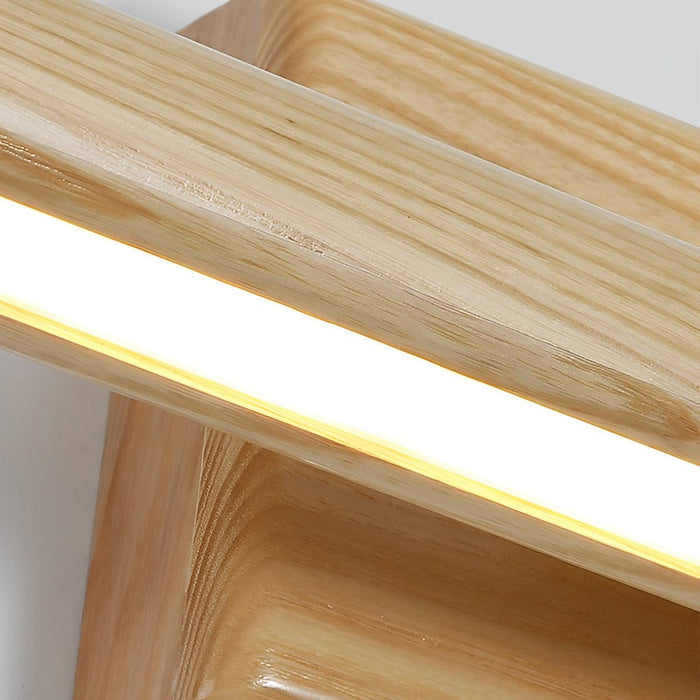 15''/23''/35'' Long Wood Strip 180° Rotatable Dimmable Vanity Light over Mirror
