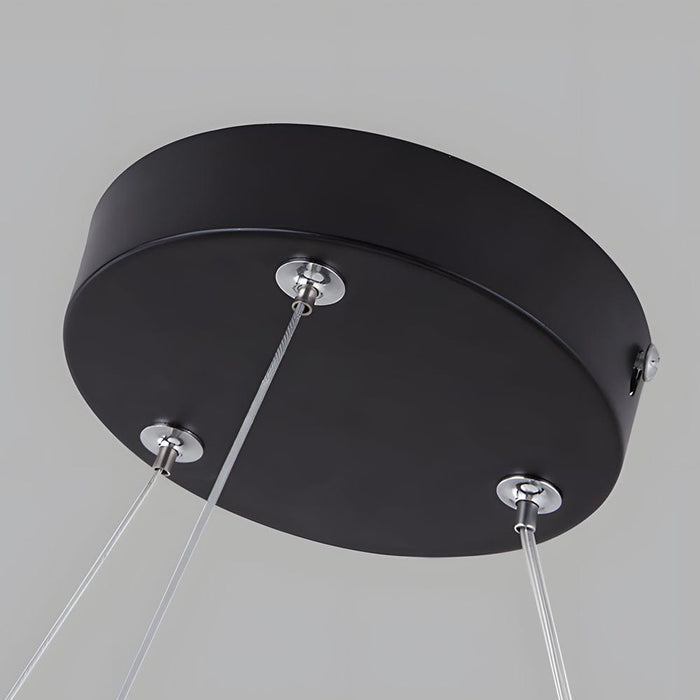 Round-panel LED Pendant Light for Commercial Spaces. Black/White