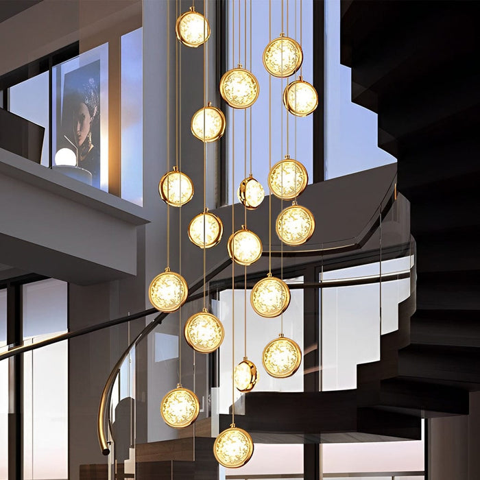 Bubbles Crystal Shade Creative Adjustable Luxury Modern Long Chandelier