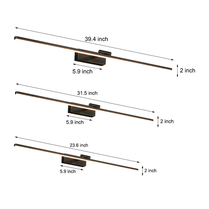 Modern Copper Linear LED Vanity Light Fixture with Adjustable Direction